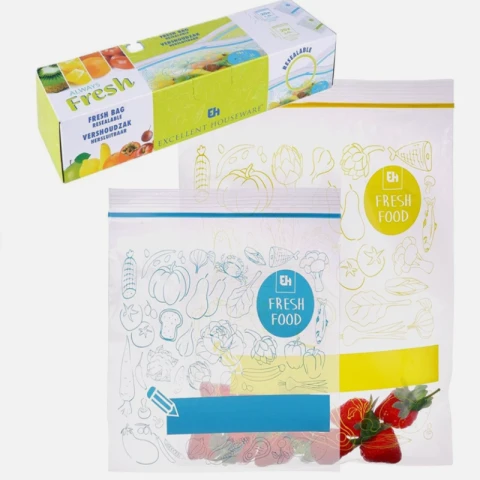 Excellent Houseware Freezer/Cooler bag Food Bag Ziplocker Bag Set Snacks Pouches String Bags 40pcs