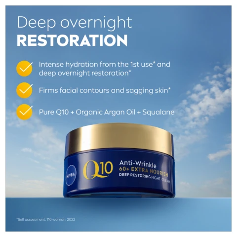 NIVEA Q10 Power 60+ Anti-Wrinkle + Replenishing Night Cream 50ml
