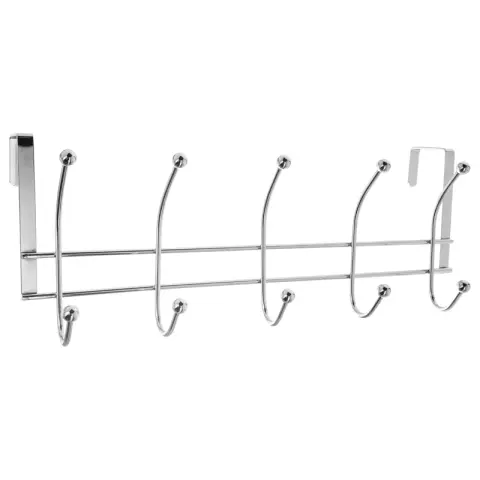 10-Hook Stainless Steel Over-Door Rack