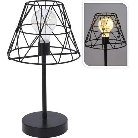 17 Stories Metalen Tafellamp Ijzer LED Licht Eenvoudige Stijl Zwart