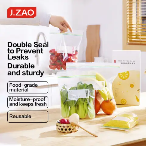 J.Zao 50pcs Freezer Bags -  Double-Zipper Seal Bag - PE-material - 13x13cm - 【Small】50 pieces