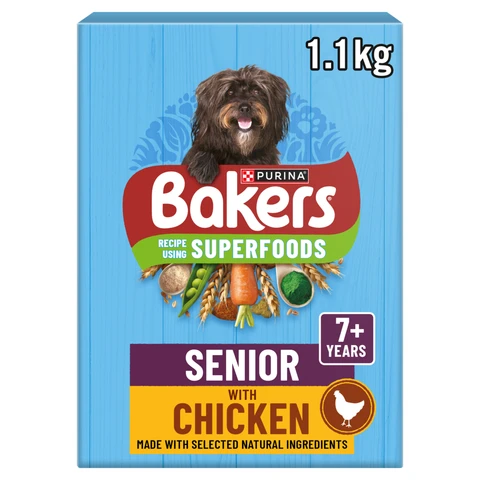 Bakers Superfoods Senior Chicken with Vegetables Dry Dog Food 1.1kg
