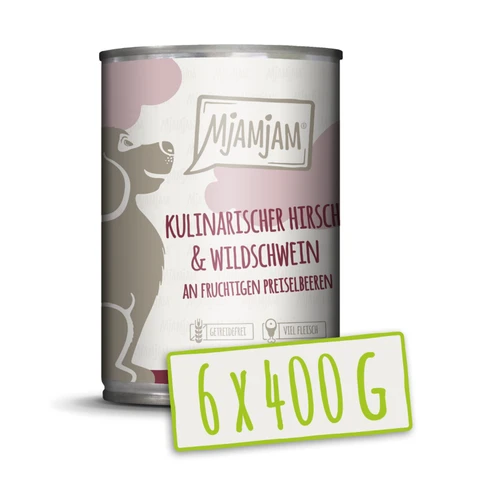 MjAMjAM - Culinair hertenvlees en wild zwijn met fruitige cranberries 400g*6