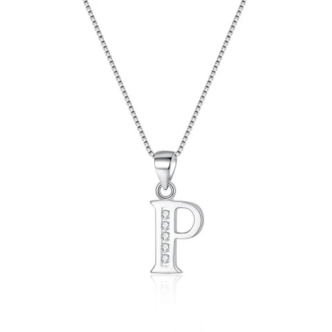 Ever Faith 925 Sterling Silver Initial Necklace CZ 26 Letters Alphabet Personalized Charm Pendant Necklace, Jewellery Gifts for Women Mom Girls Teen Anniversary Birthday Mothers Day Xmas Valentines