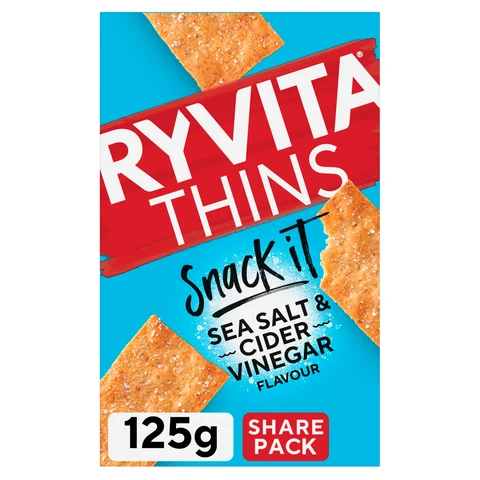 Ryvita Snack It Thins Sea Salt & Cider Vinegar Flavour 125g