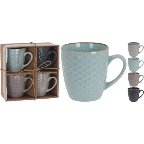 Lot de 4 tasses en grès 200 ml
