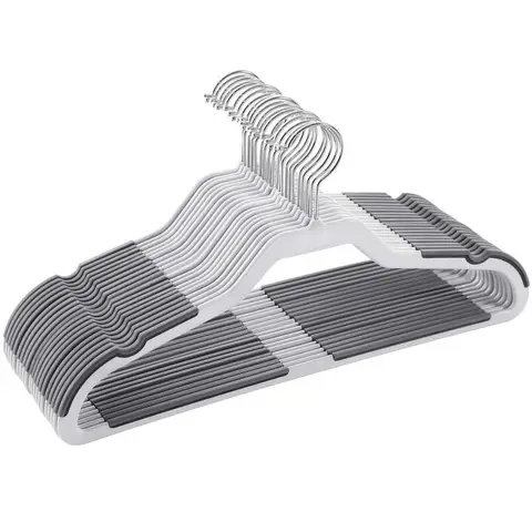 SONGMICS Set aus 20 - Kunststoff-Anzugbügel rutschfest 0,5 cm dick 360° drehbarer Haken 41,5 cm breit