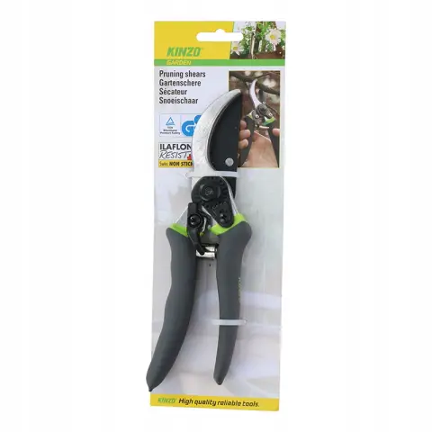 Kinzo Gartenschere, Pflanzenwerkzeug aus Metall mit Griff, 21 cm, Graugrün