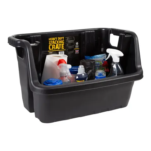 Strata Heavy Duty Stackable Tool Crate Set 3-Black