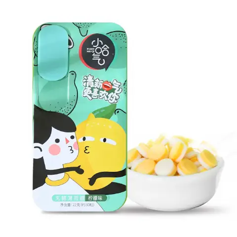 Xiaohaqi Xiao Haqi Menthe sans sucre saveur citron 22g