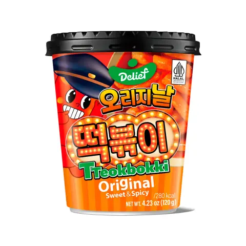 Delief Tteokbokki Cup Original Sweet & Spicy HALAL 120g