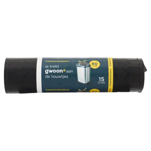 Gwoon Sacs poubelles à attache rapide G'woon 60 litres 15p