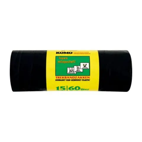 KOMO Quick-Tie Garbage Bags 60 Liter 15pcs