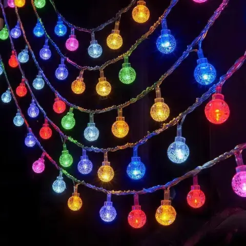 LED lichtkoord vakantie Solar Powered Party Patio waterdicht 7 M 50 licht kleurrijke kleine bubbels Kleurrijke Kleine Bubbels