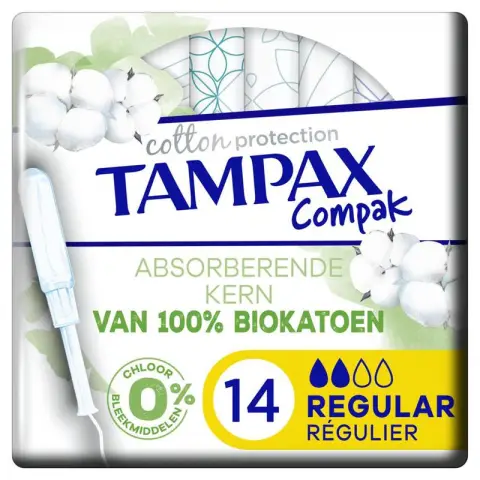 Tampax Cotton Protection Regular Tampons with Applicator 14 Pieces