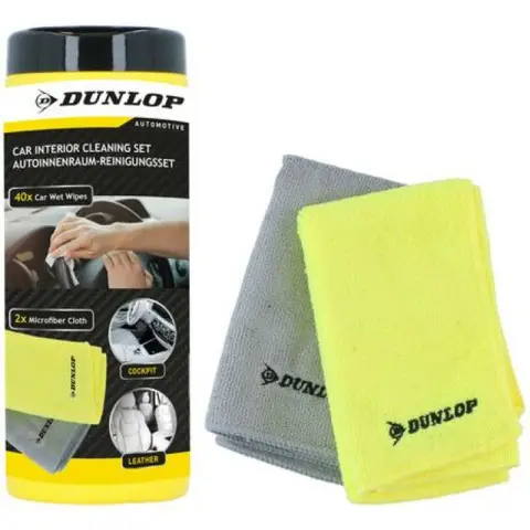 Dunlop - Kit de nettoyage intérieur de voiture 3 pièces