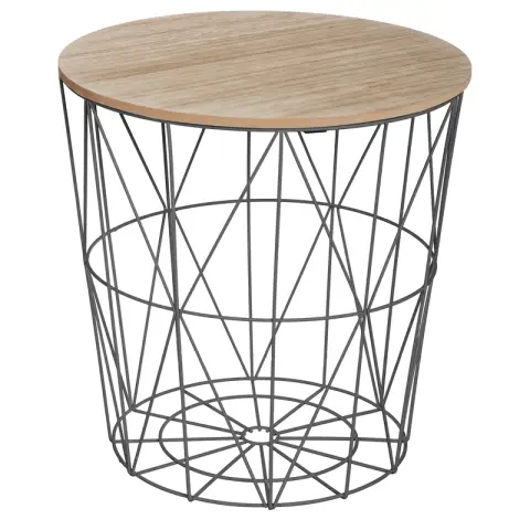 Table d'appoint en métal noir Kumi de taille moyenne
