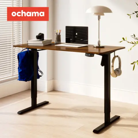 ochama Electric Height Adjustable Computer Desk - Study Desk - Walnut Walnut