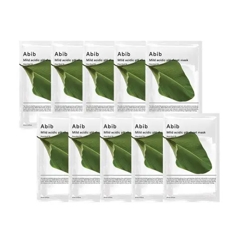 ABIB Mild Saures PH Tuchmaskenpaket Heartleaf Fit 10 Stück