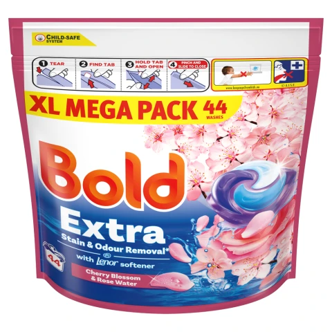 Bold EXTRA PODS Washing Liquid Capsules 44 Washes , Cherry Blossom & Rose Water