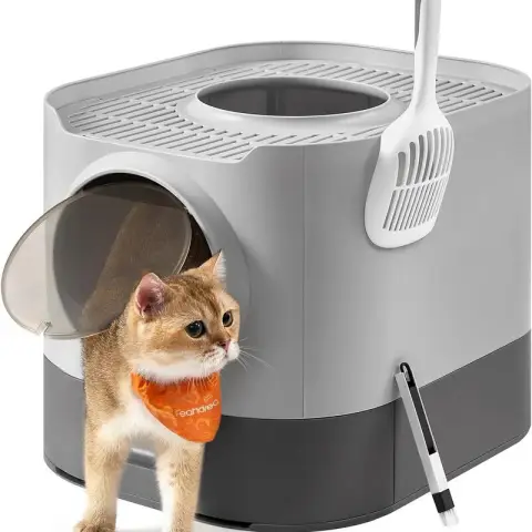 FEANDREA XXL-Katzentoilette mit versenkbarem Deckel - Geeignet für Katzen aller Größen