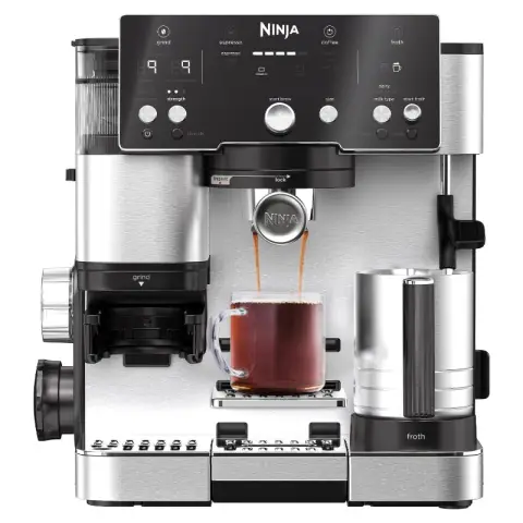 Ninja ES501EU-Luxe Café Espresso Machine-2-in-1 m/grinder & frother, eenvoudig, 2 frotherpresets