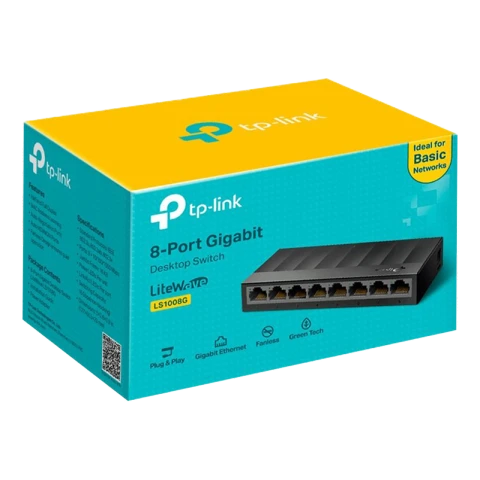 TP-Link LS1008G 8-Port Gigabit Desktop Switch 8 Gigabit RJ45 Ports
