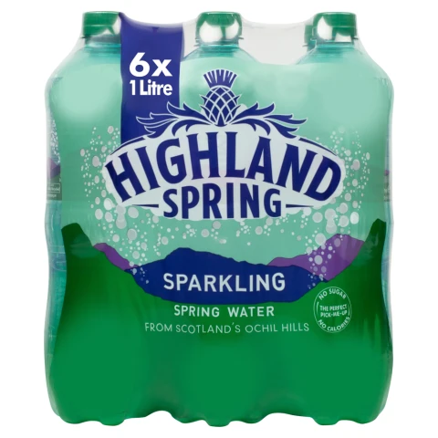 Highland Spring Sparkling Spring Water 6x1 Litre