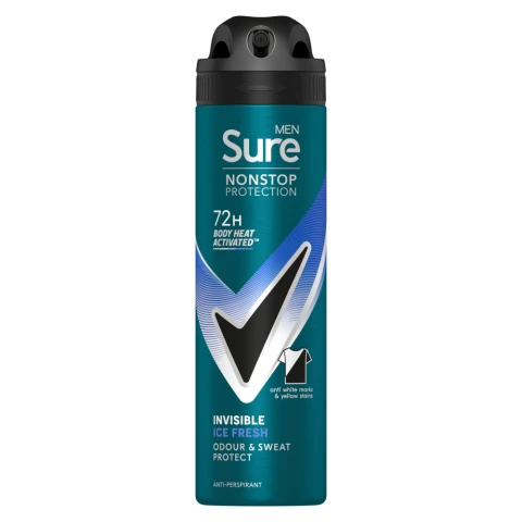 Sure Men Nonstop Protection Anti-Perspirant Aerosol Invisible Ice Fresh 150 ml