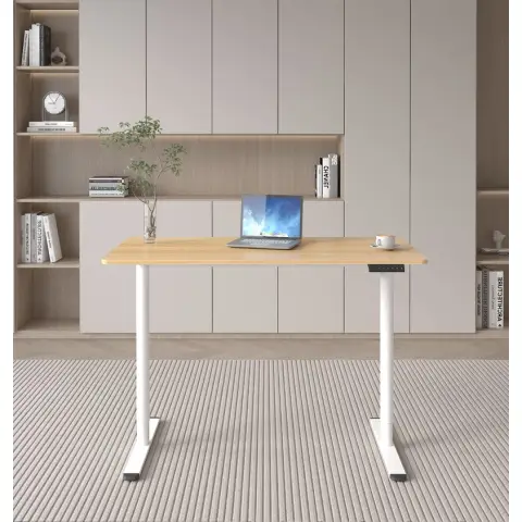 Ochama X Ergonomic Standing Seat Stand Desk Lifting Table Electric Height Adjustable Desk 120 x 60 cm - Super Deals - Oak Top