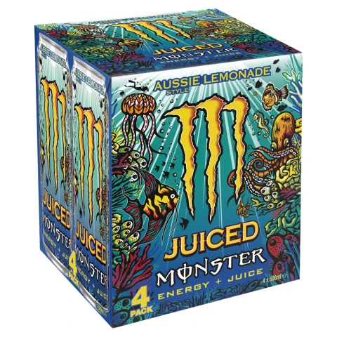 Monster Energy Drink  Aussie Style Lemonade 4 x 500ml