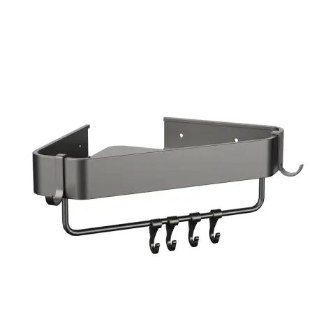 J.Zao No Drilling Bathroom Aluminum Shower Caddy - Thickened and Enlarged - Bathroom Storage Triangle Basket Rack, Toilet and Bathroom