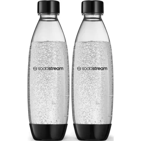 SodaStream Fuse DuoPack PET Bottle Schwarz (2x1L) - Sustainable bubbles for two Reusable Bottles *2