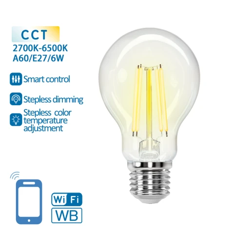 Aigostar LED Bulb - E27 A60-WiFi- Dimmable Voice Control Smart Dimming