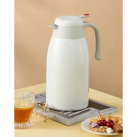 COOKER KING Insulated kettle for household use 304 stainless steel Insulated Carafe 2.3L (gold) White