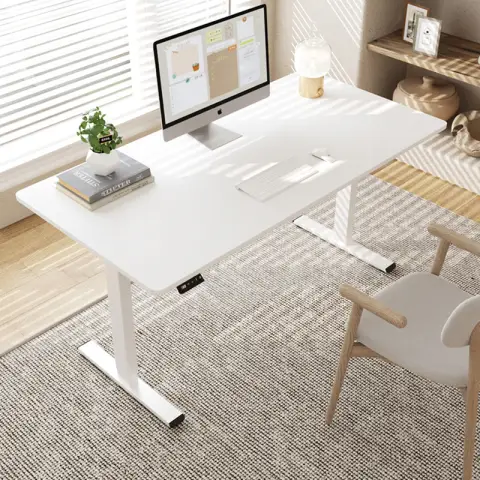 Huacan Height Adjustable Desk Electric Lifting Standing Computer Table Ergonomic white Electric Lift Table