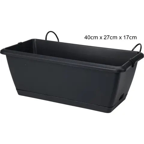 Garden Pot Balcony Planter Plastic Flower Pot Rectangle including Bracket Size