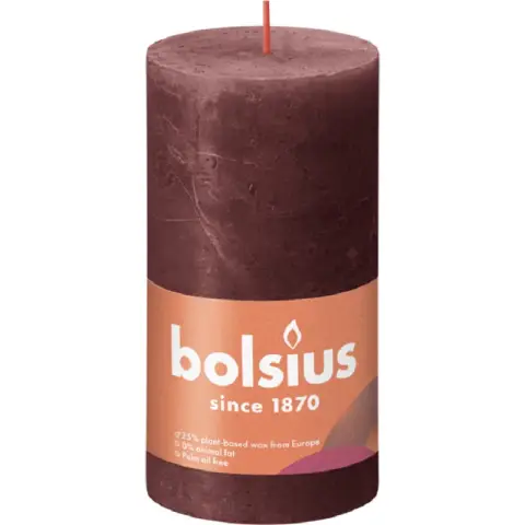 BOLSIUS Rustic Candle Shine 13 cm Velvet Red