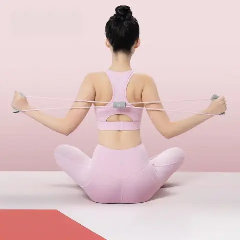 J.Zao Yoga Fitness Eights Tensioner - Back Chest Hip and Leg Training - Elastic Band
