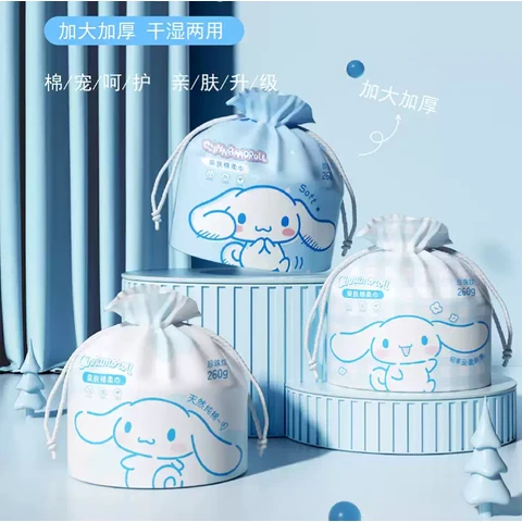 "4 rouleaux d'essuie-tout en coton doux imprimé perle 260g, essuie-tout jetable, essuie-tout doux, essuie-tout en rouleau jetable Cinnamon Dog 4 Pack avec cordon de serrage"