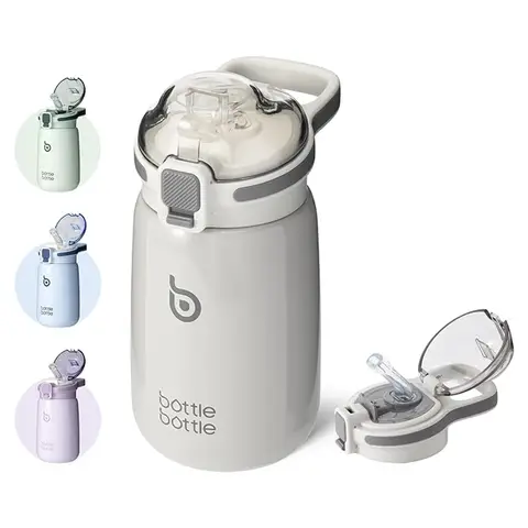Bottle Bottle 12 oz Grau Edelstahl-Kinder-Trinkflasche, isolierte Doppelwand, Neujahrsmarkt, Top-Geschenkideen