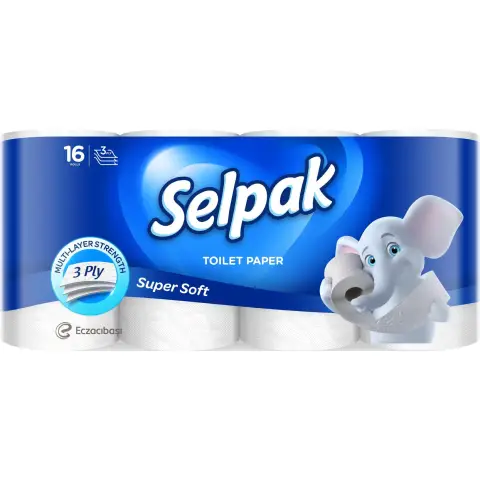 Selpak toilet paper white 3 ply 16 rolls (Super Soft) Super soft 16 Roll