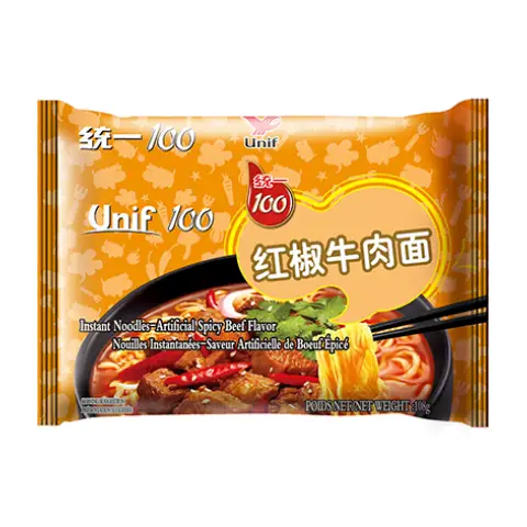 Unif Noodles (Bag)  - Spicy Beef 統一紅椒牛肉麵(袋)108g