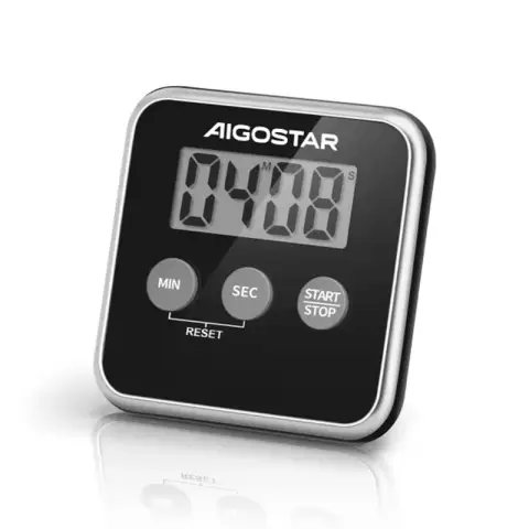 Aigostar Electronic Timer LCD Display Screen 99min+59s Black