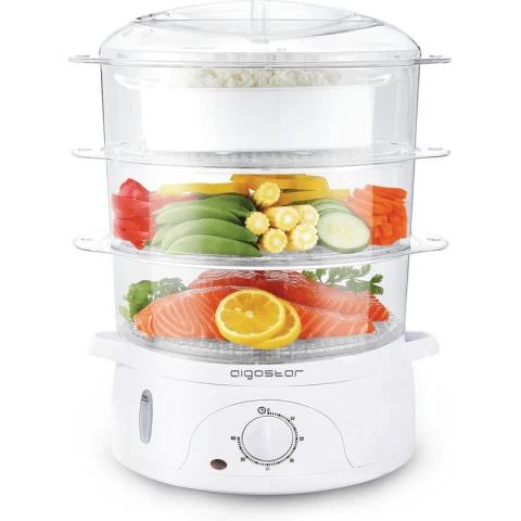 Aigostar 800W White Plastic Food Steamer VDE 800W