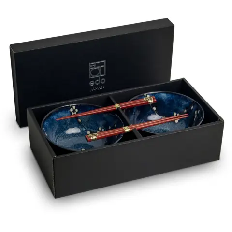 edo Japan - Nudelschalen-Set - Schale, Essstäbchen - 2-tlg. - Geeignet für 2 Personen