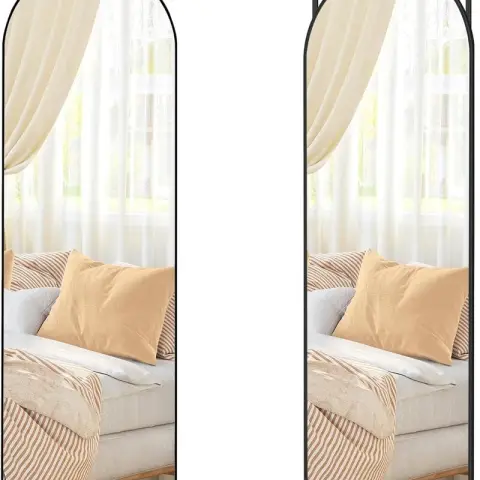SONGMICS Full Length Mirror Curved Mirror Wall Door - 120x40cm