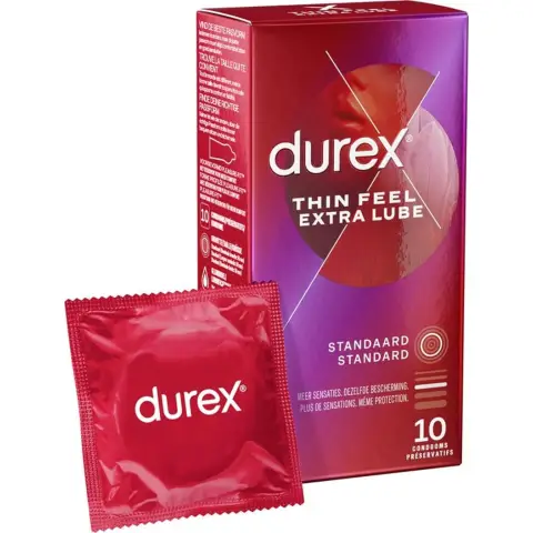 Durex Feeling Thin Feel Condoms Close-Fitting & Extra Thin (10 pieces)