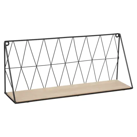 Zwart Draadmuurrek Anna 48cm