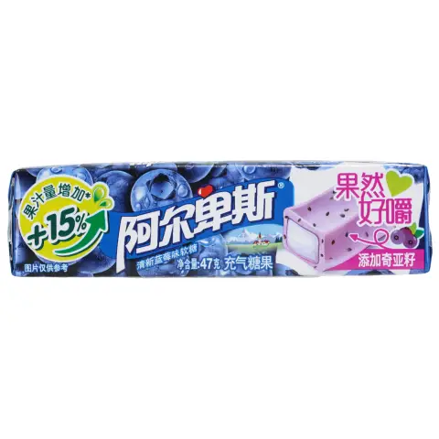 SOFT CHEWY CANDY (BLUEBERRY FLAVOUR) 47g 阿尔卑斯果然好嚼蓝莓味软糖条形 47g